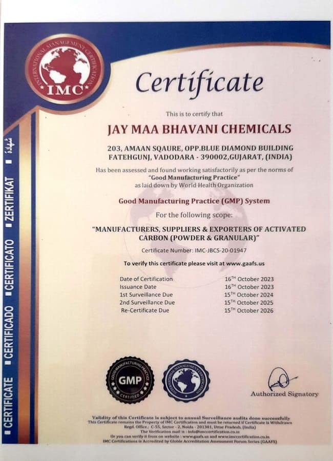 JMB Jay Maa Bhavani Chemicals Certificate44